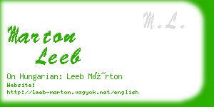 marton leeb business card